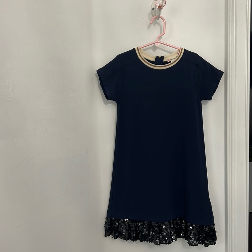 Size 7 gold and   blue fancy outfit
